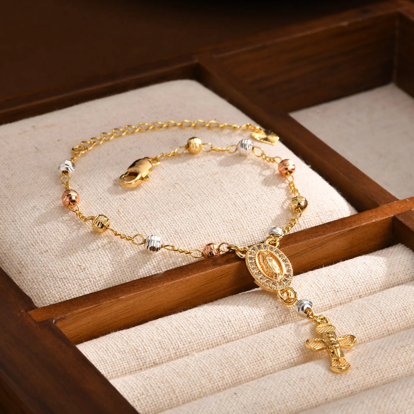 Rosenkranz Kreuz-Armband