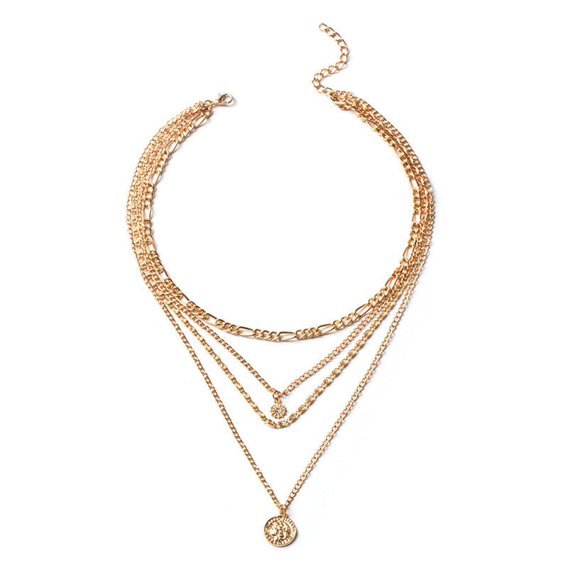 Goldenes Layering-Ketten-Set mit Anhänger