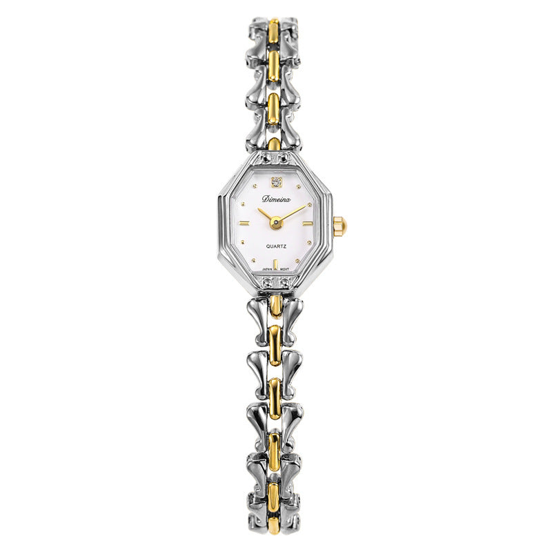 Armbanduhr in Silber mit weißem Zifferblatt