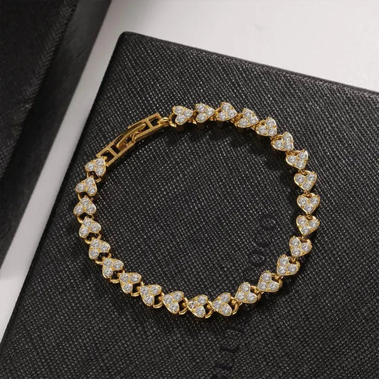 Kristallkette in Gold