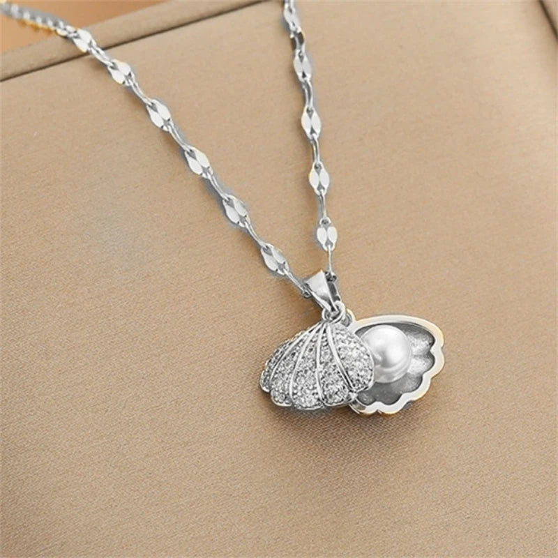 Luna Perle-Halskette in Silber