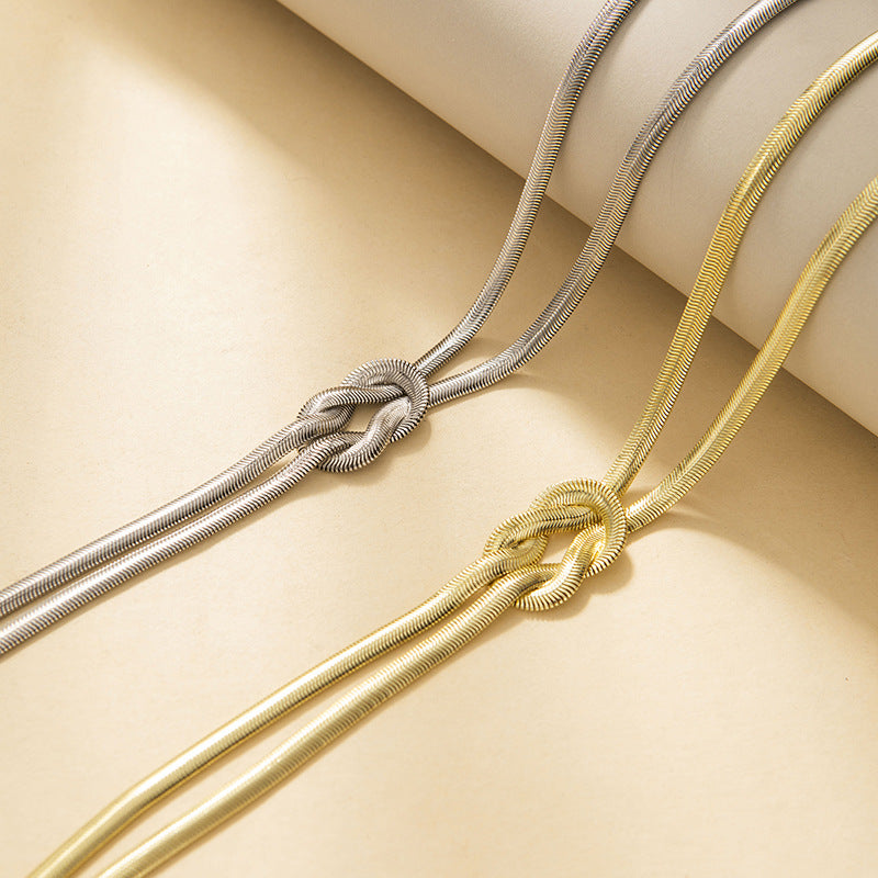 Geknotetes Schlangenkette Halskette Gold und Silber