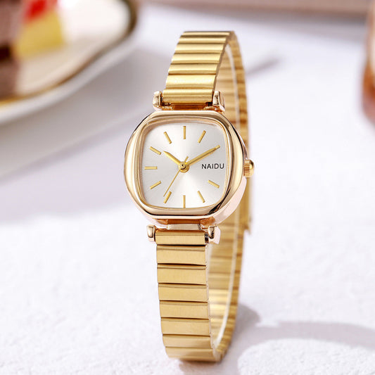 Modische Eleganz: Quadratische Damenuhr gold