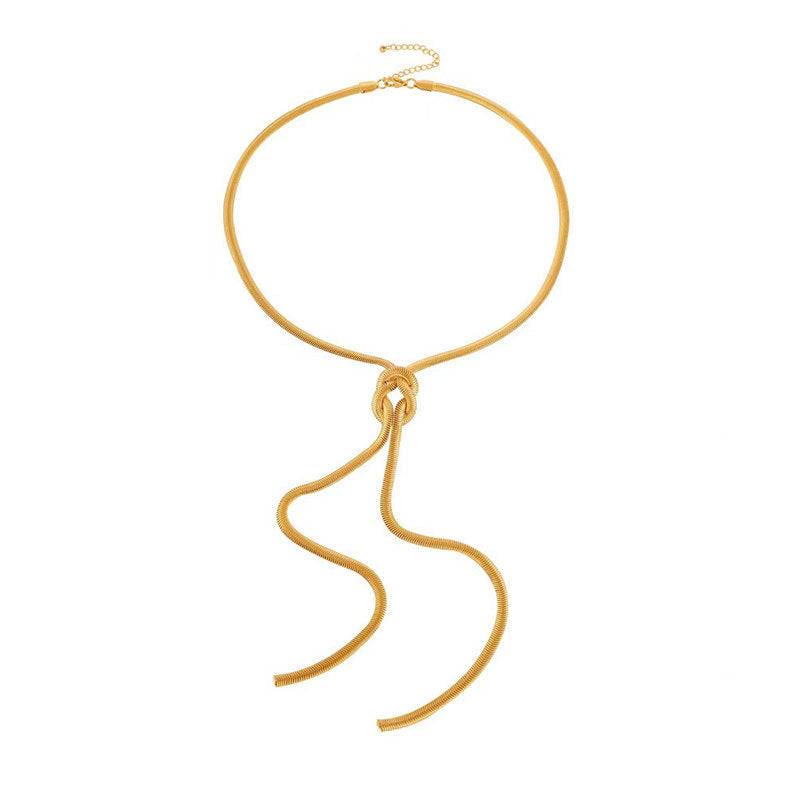 Geknotetes Schlangenkette Halskette Gold
