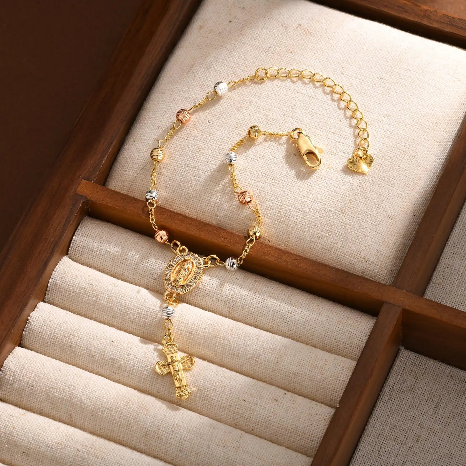 Rosenkranz Kreuz-Armband
